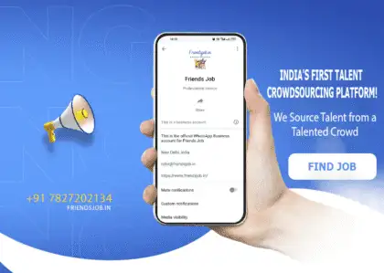 a hand holding a phone Friendsjob