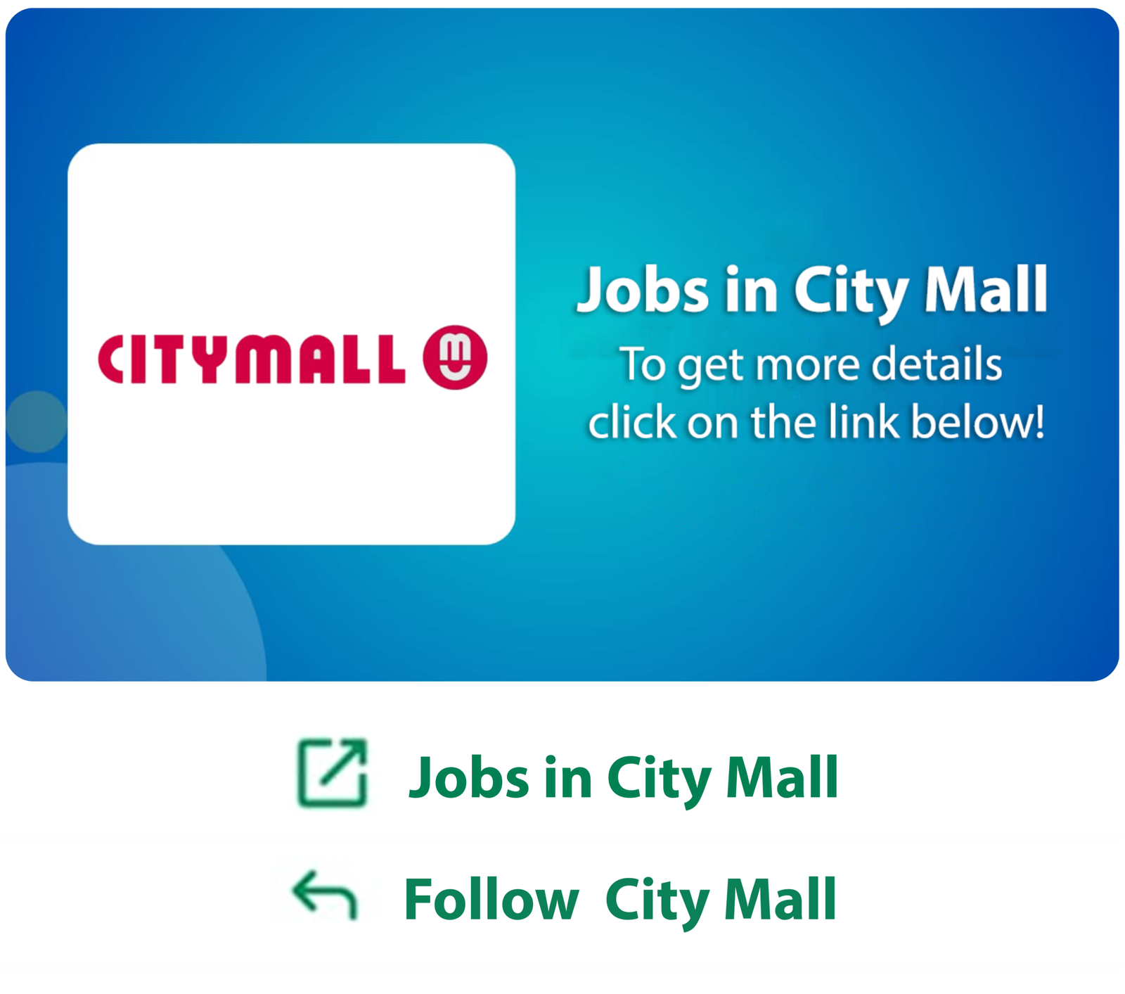 Jobs in City Mall