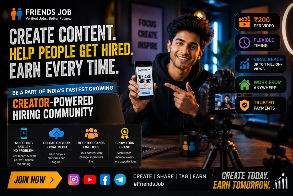 FriendsJob is Building India’s Content Cretor Hiring Community 1 FriendsJob