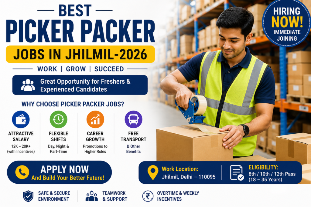 Best Picker Packer Jobs in Jhilmil-2026 1 Best Picker Packer Jobs in Jhilmil-2026