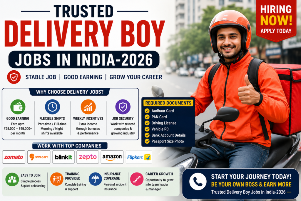 Trusted Delivery Boy Jobs in India-2026