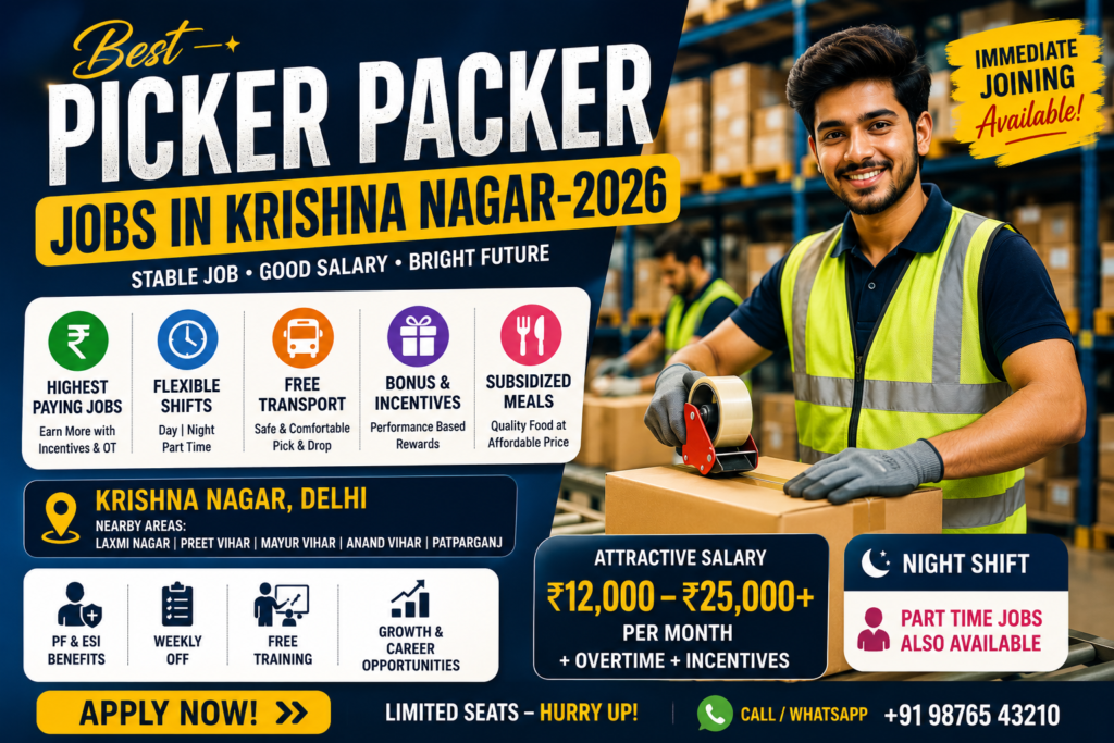Best Picker Packer Jobs in Krishna nagar-2026