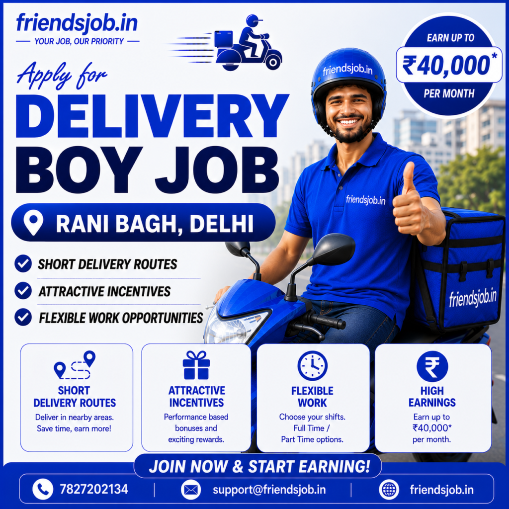 Delivery Boy Job in Rani Bagh Delhi