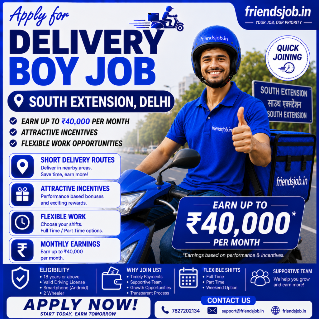 Delivery Boy Job in South Extension Delhi