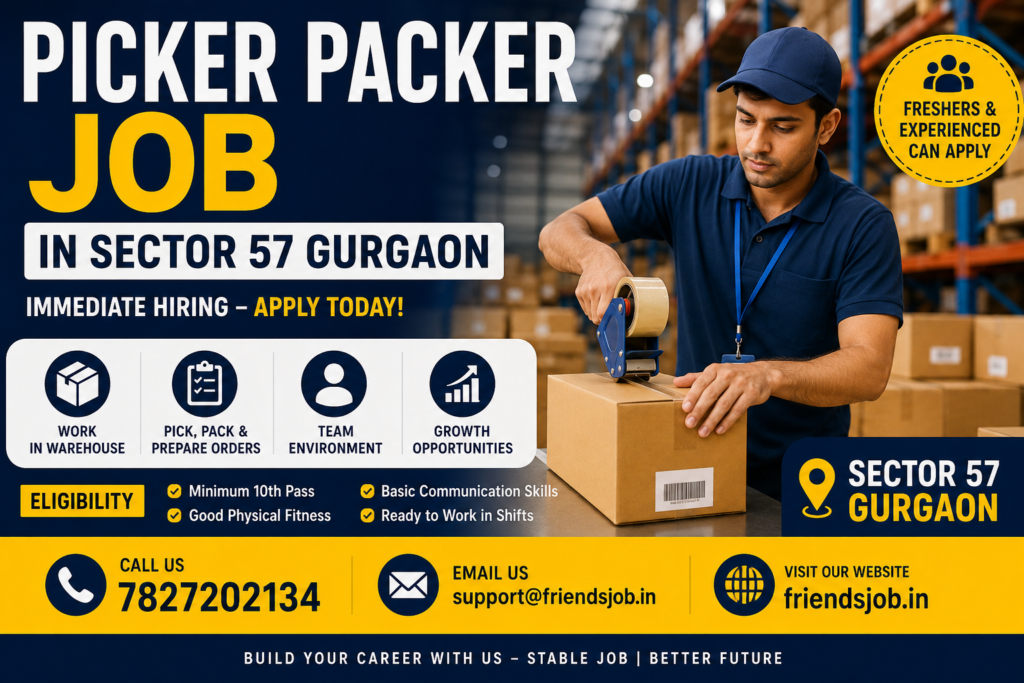 Picker Packer Job in Sector 57 Gurgaon 1 Picker Packer Job in Sector 57 Gurgaon