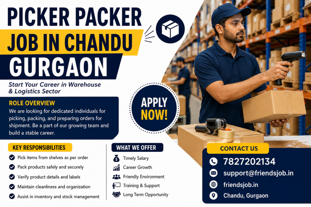 Picker Packer Job in Chandu Gurgaon 1 Picker Packer Job in Chandu Gurgaon