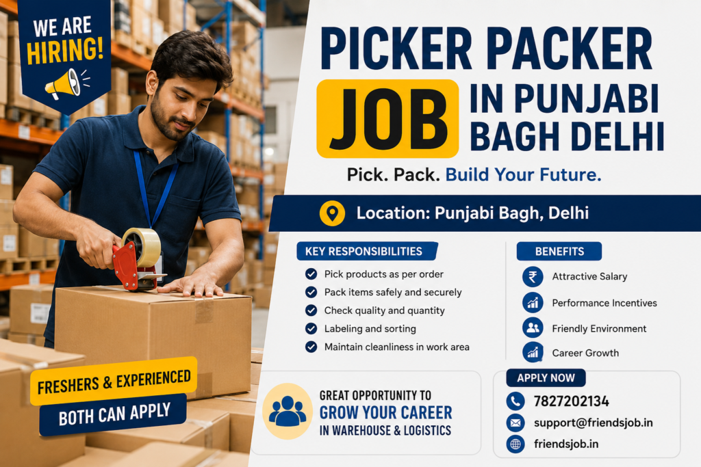Picker Packer Job in Punjabi Bagh Delhi