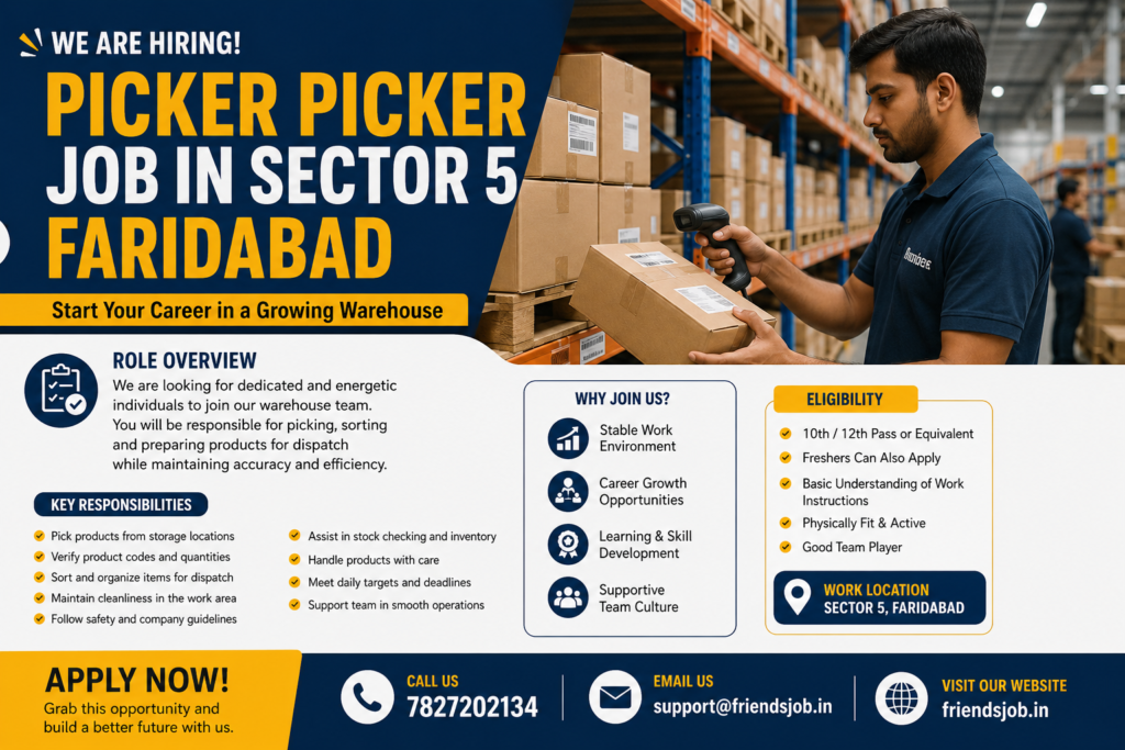 Picker Packer Job in Sector 5 Faridabad 