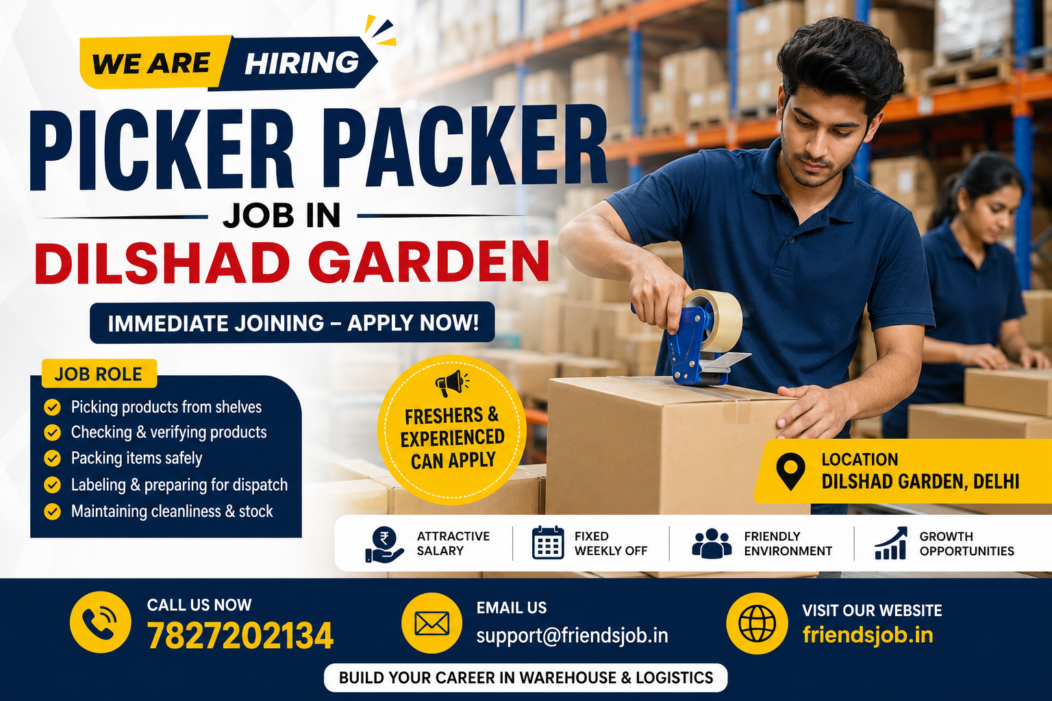 Picker Packer Job in Dilshad Garden