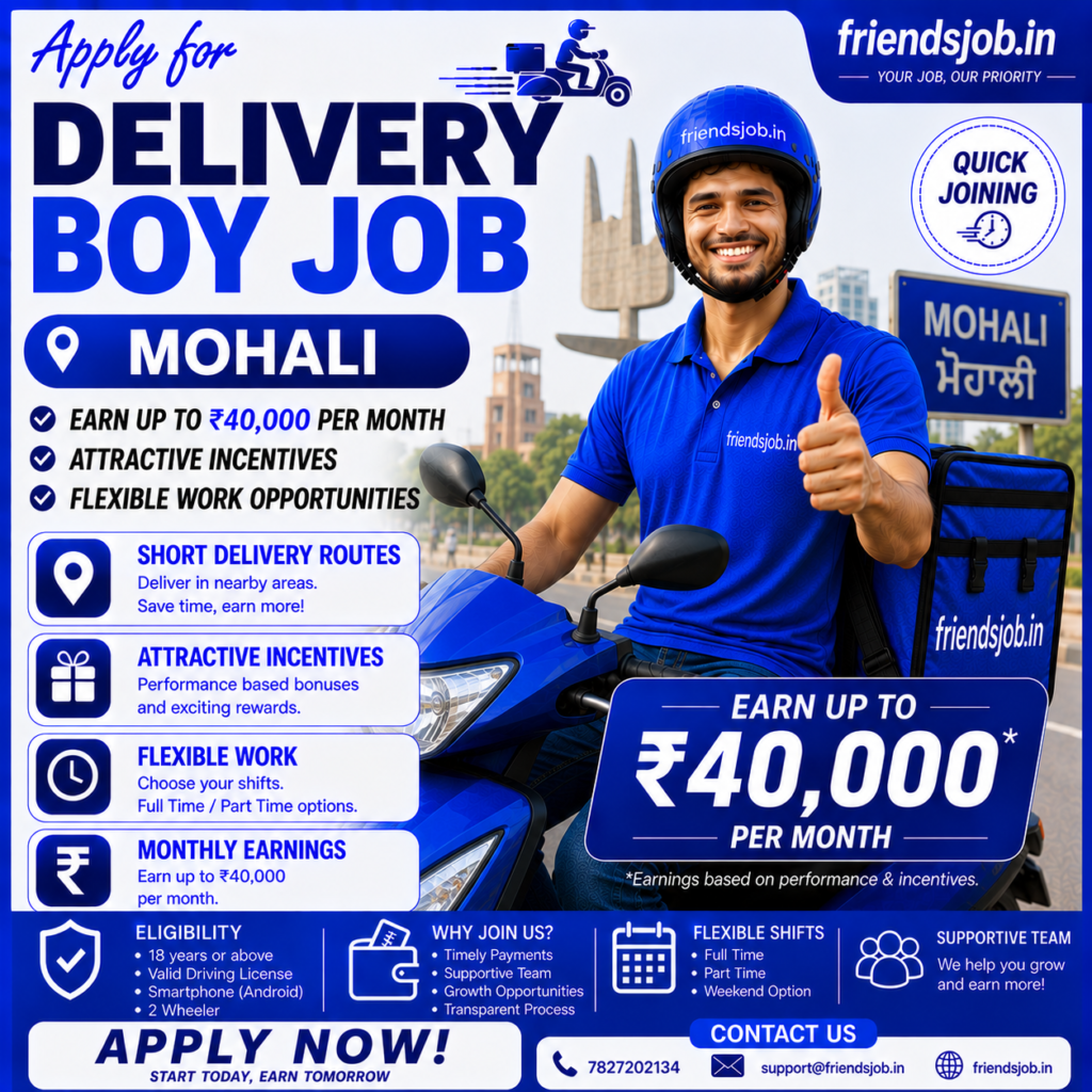 Delivery Boy Job in Mohali