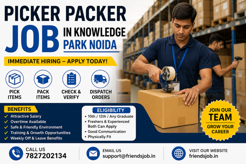 Picker Packer Job in Knowledge Park Noida 