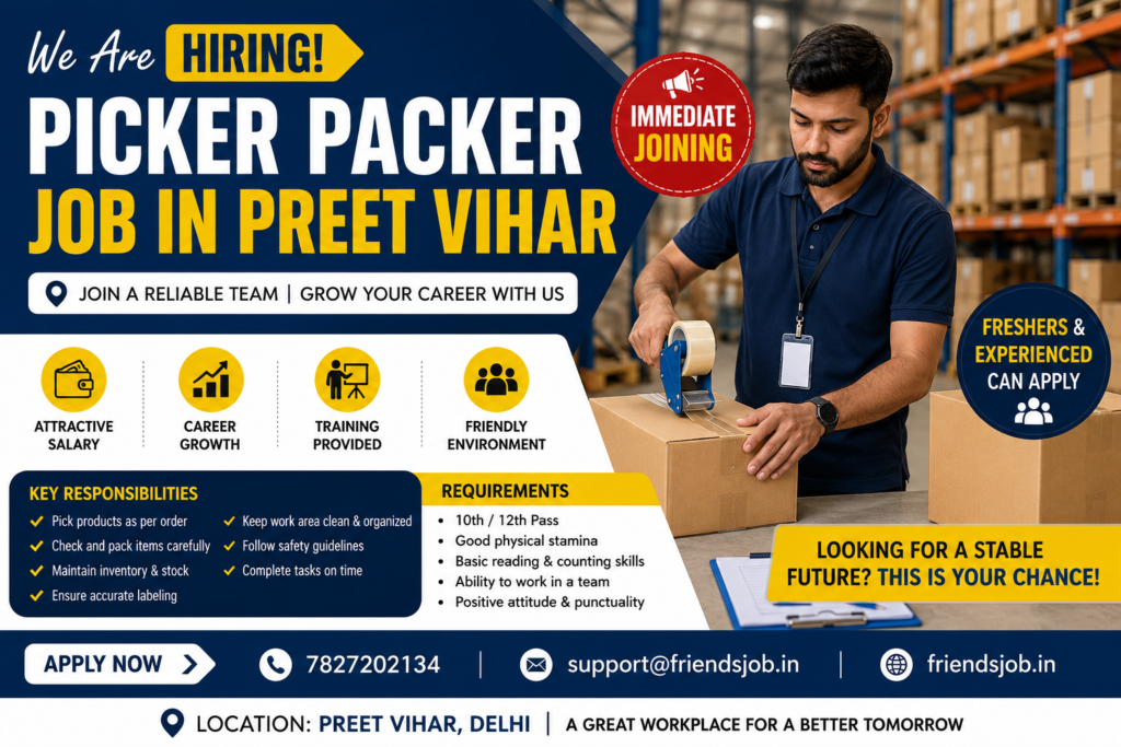 Picker Packer Job in Preet Vihar