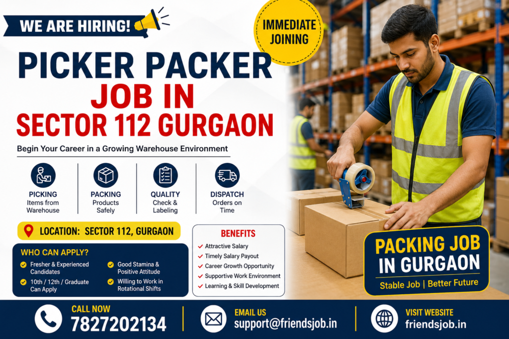 Picker Packer Job in Sector 112 Gurgaon
