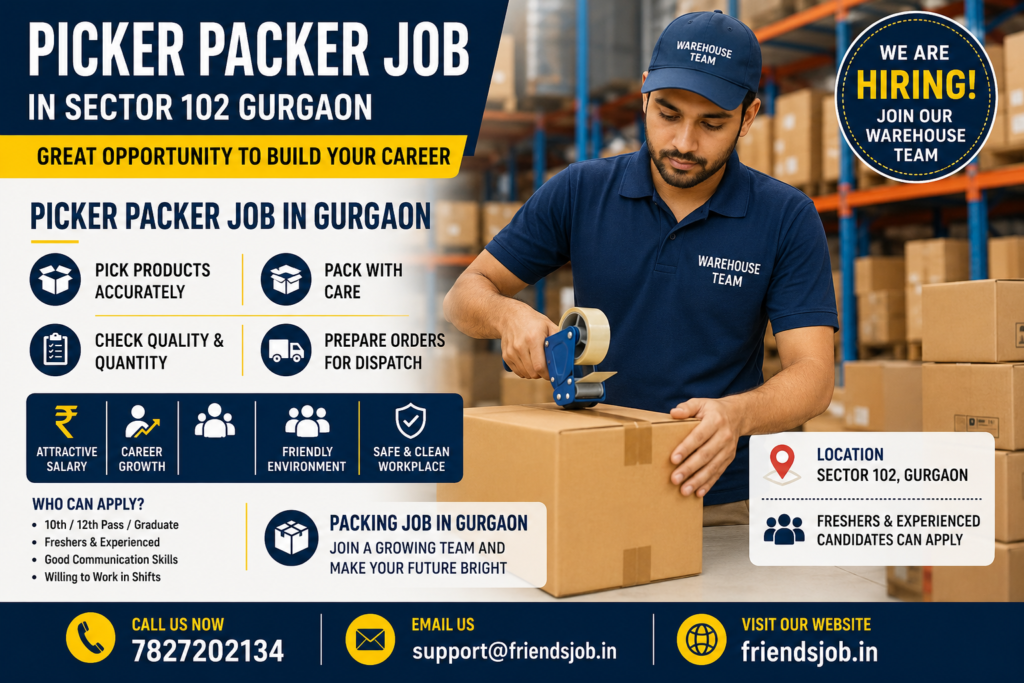 Picker Packer Job in Sector 102 Gurgaon