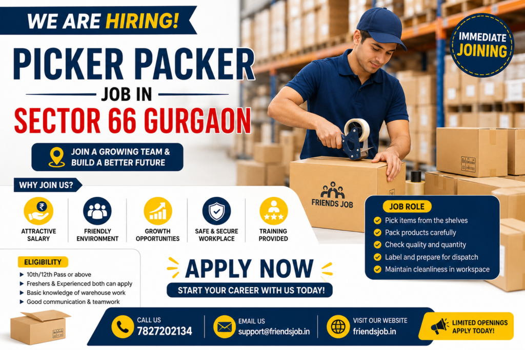 Picker Packer Job in Sector 66 Gurgaon 1 Picker Packer Job in Sector 66 Gurgaon