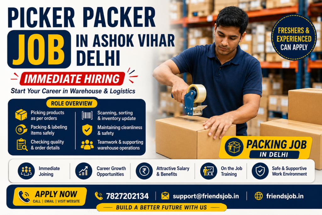 Picker Packer Job in Ashok Vihar Delhi