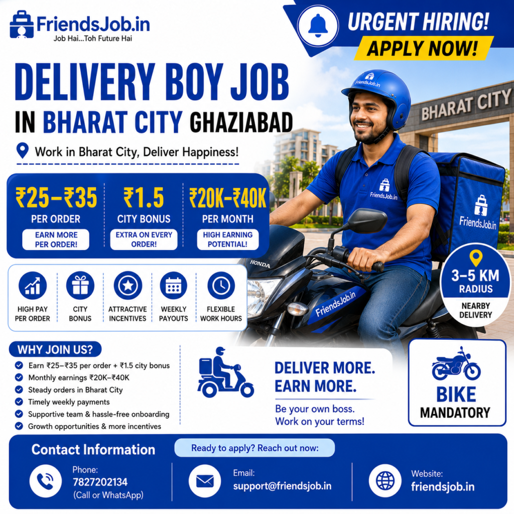Delivery Boy Job in Bharat City Ghaziabad 1 Delivery Boy Job in Bharat City Ghaziabad