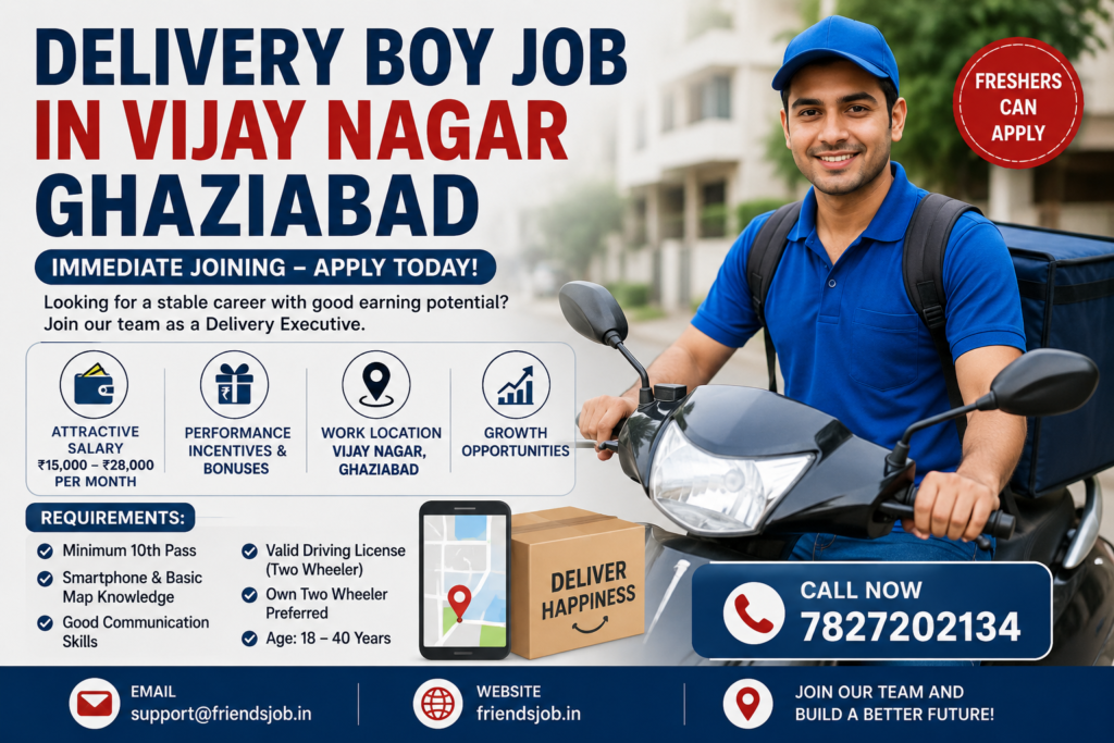 Delivery boy Job in Vijay Nagar Ghaziabad 1 Delivery boy Job in Vijay Nagar Ghaziabad