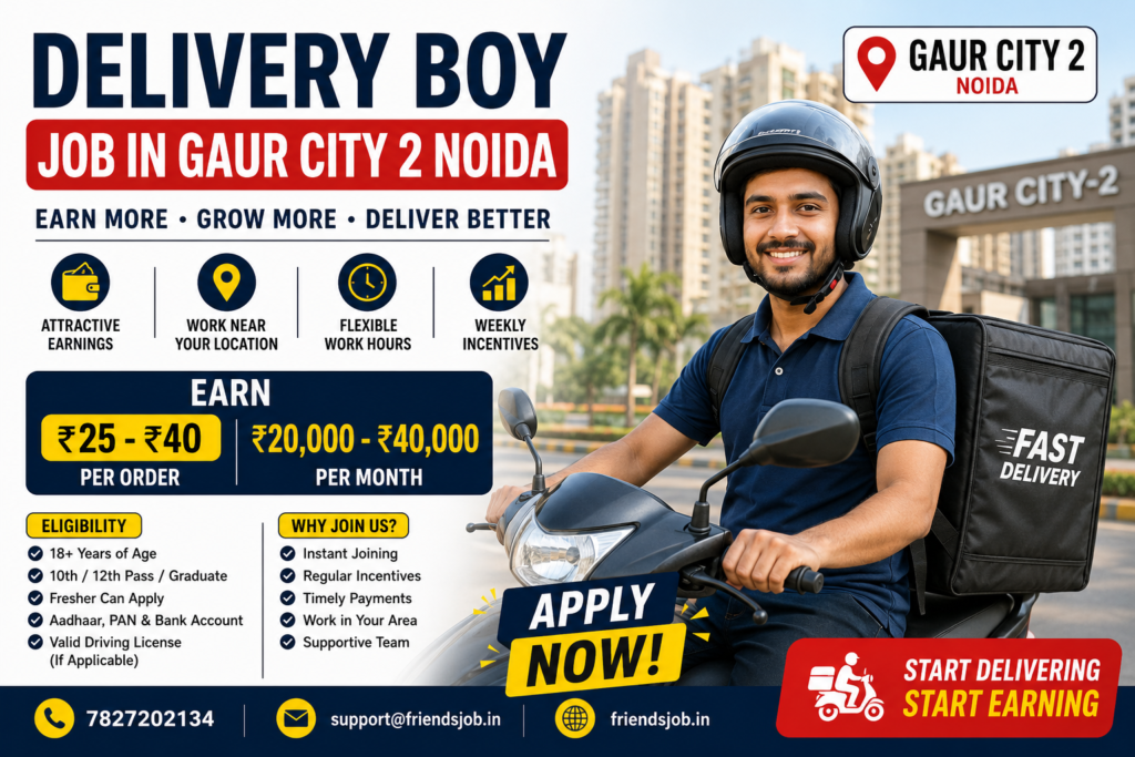 Delivery boy Job in Gaur City 2 Noida